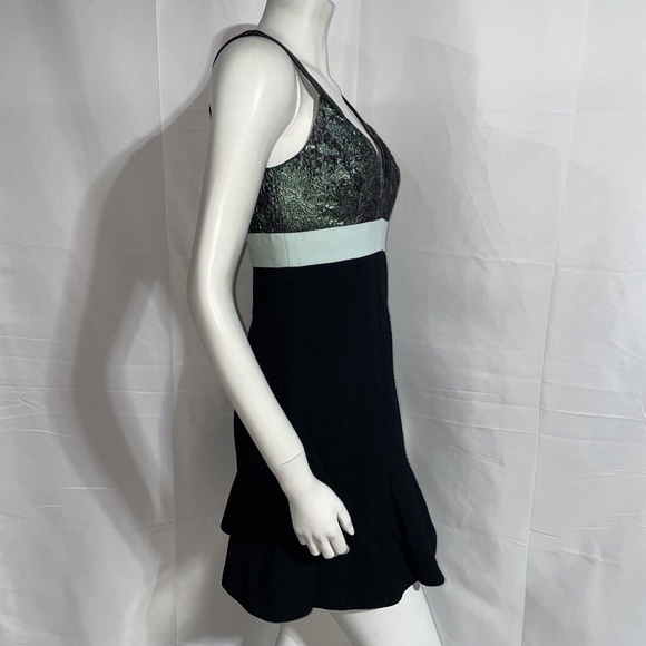 J Mendel V Neck Party Cocktail Mini Dress Black Size XS - Picture 5 of 8